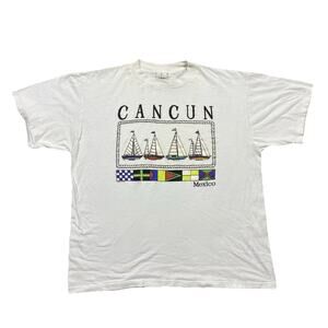 Vintage Cancun Mexico Sailboat T Shirt XL Anchor Sportswear